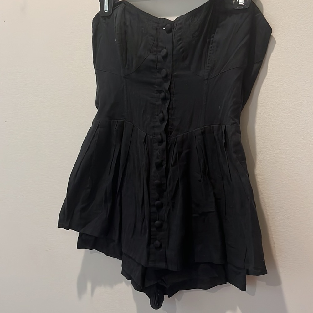 Black Cotton Corset Romper